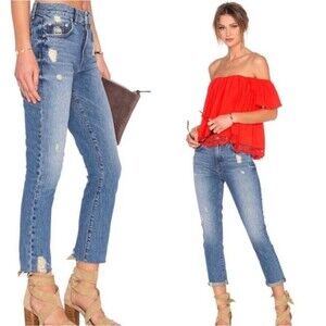 Lovers + friends Logan high rise distressed jeans Size 26